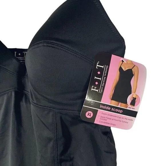 F.I.T. Inside Scoop Women's Black Shapewear Slip SZ. XL - Picture 4 of 11